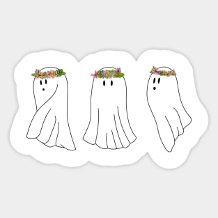 Floral ghost halloween band Sticker